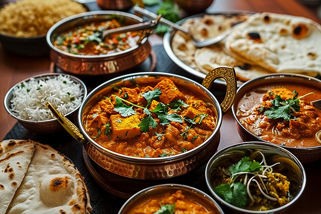 with preset Indian curry dish