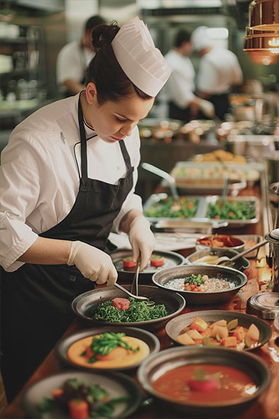 raw image chef preparing dishes