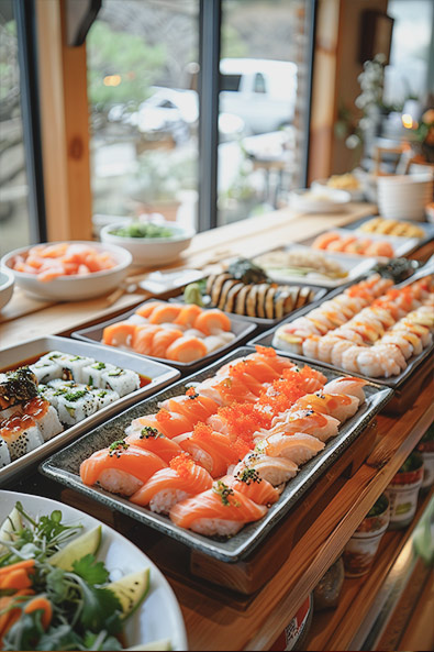 raw image various sushi restaurant