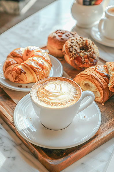 with preset breakfast table