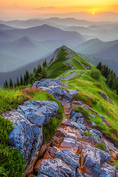 with preset landscape mountain ridge