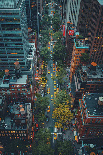 raw image aerial city shot