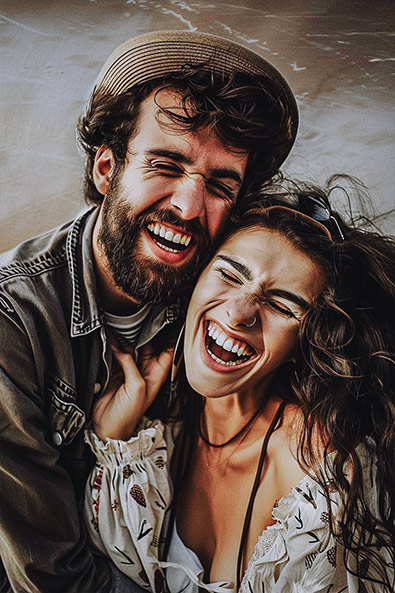 with preset of a couple laughing