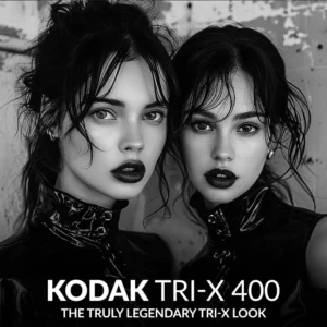 cover image Kodak TRI-X 400 presets for Lightroom showing a portrait of two women with preset applied.