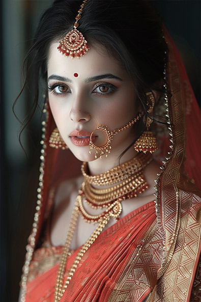 raw image indian bride portrait