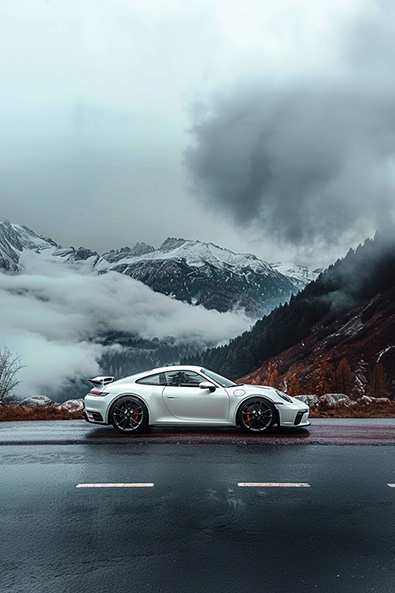 raw image sports car mountain road