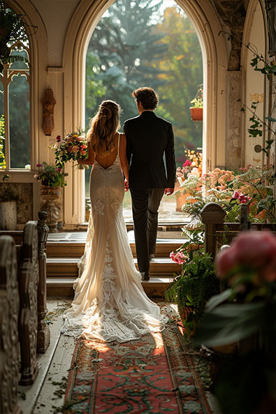 raw image wedding couple at the church