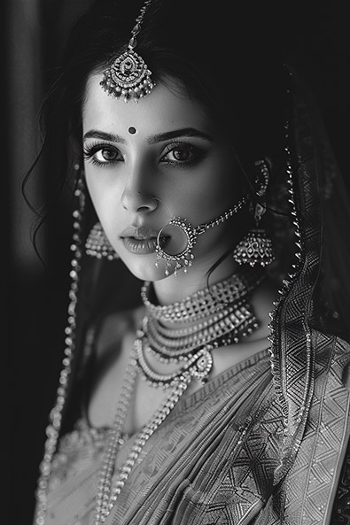 raw image indian bride portrait