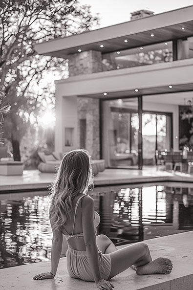 with preset lifestyle photo at the pool