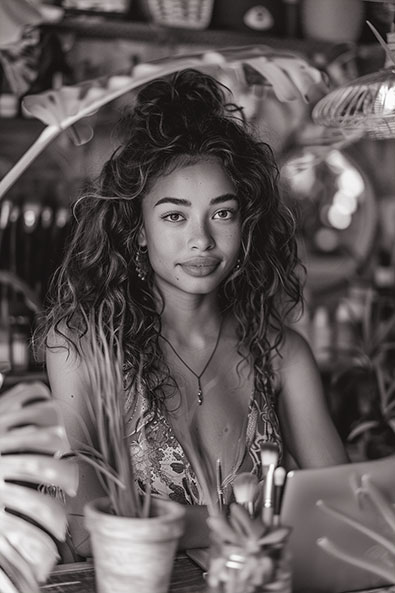 with preset portrait of a cuban young woman