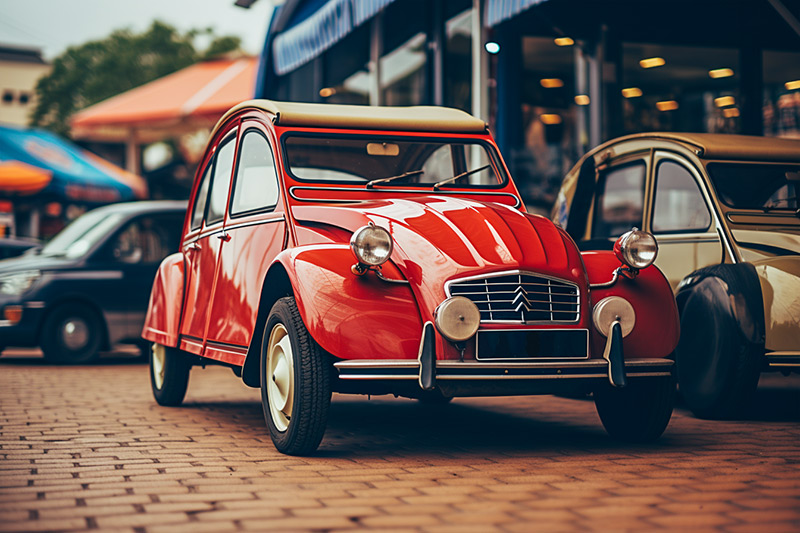 After red Citroën 2CV