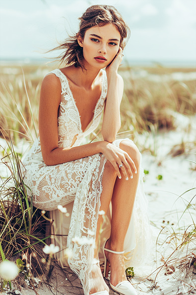 After candid color photo of a bride