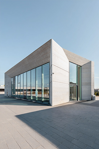 Before building with clean lines and large windows