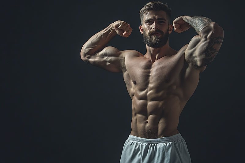 Before male athlete in a sportswear photoshoot