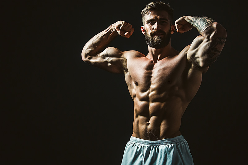 After male athlete in a sportswear photoshoot