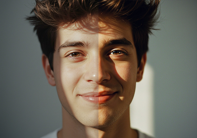 Fuji Lightroom Presets for Portrait Photographers - comparsion raw vs fuji preset