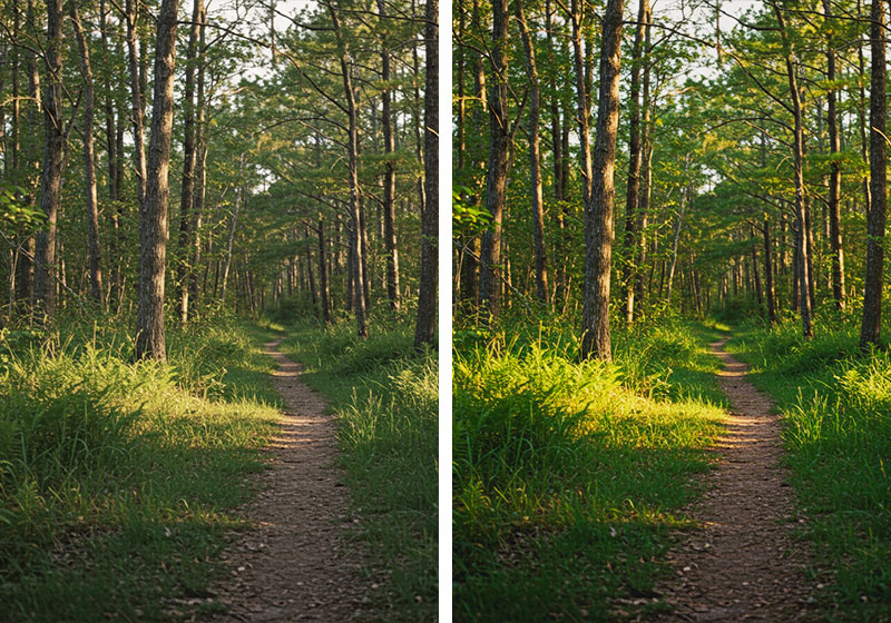 Velvia preset Lightroom before after