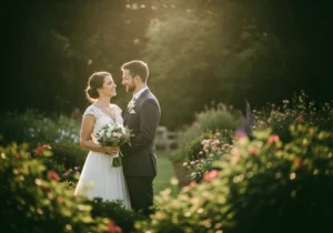 Fuji 400H preset applied to outdoor wedding portrait in Lightroom