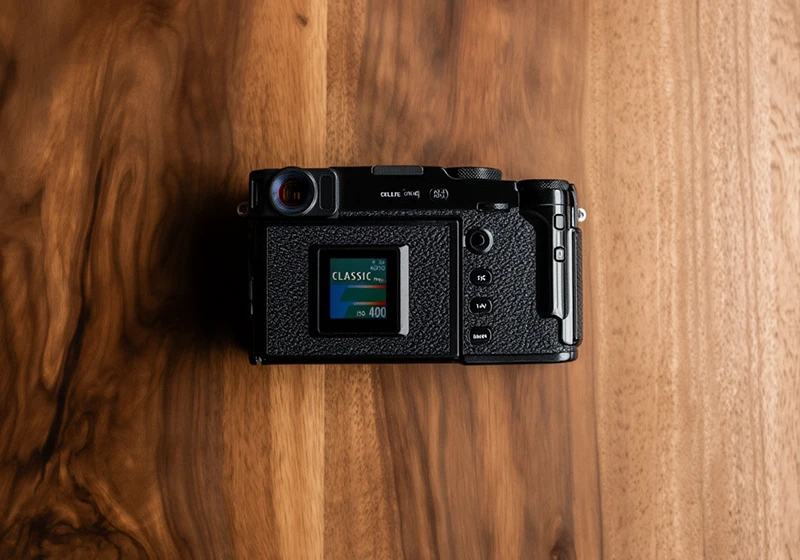 Fujifilm camera screen showing film simulation options
