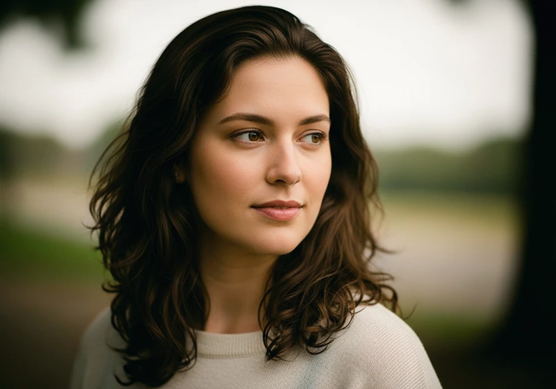 Portrait photograph with Fujifilm Pro 400H Lightroom preset showing creamy skin tones