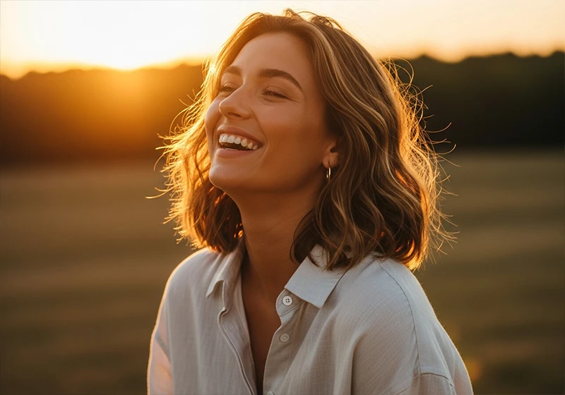 outdoor lifestyle portrait with kodak gold 200 lightroom preset warm tones