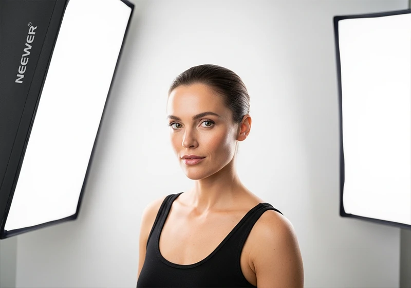 studio portrait edited with kodak portra 400 lightroom preset neutral skin tones
