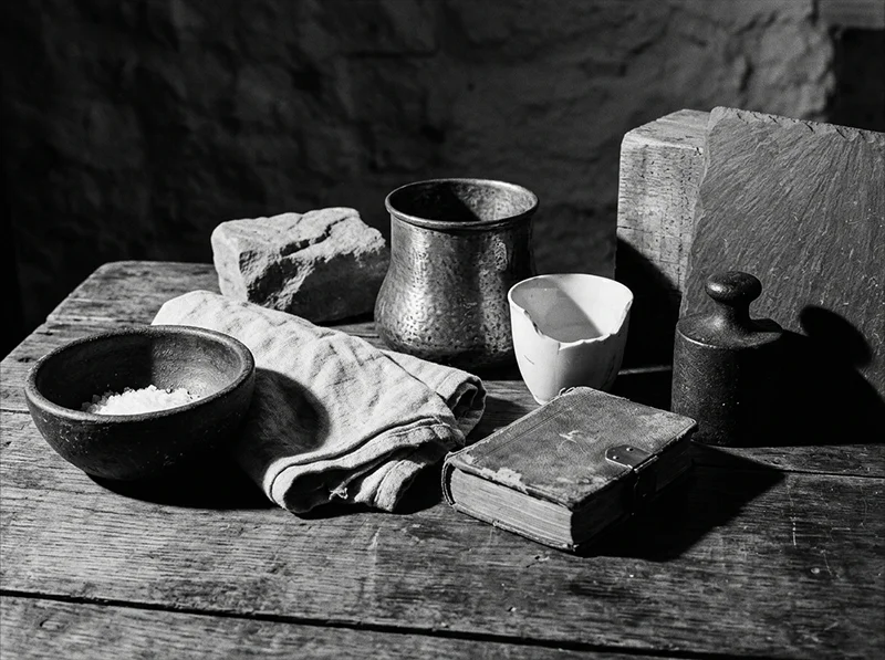 Still life photograph processed with Agfa Scala 200X Lightroom preset showing tonal separation