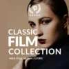 cover image of the classic film preset collection, showing a portrait of a Russian model