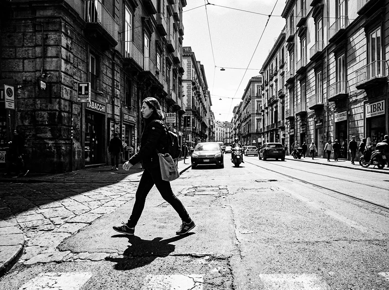 Street photography processed with Kodak TRI-X 400 Lightroom preset showing high contrast grain