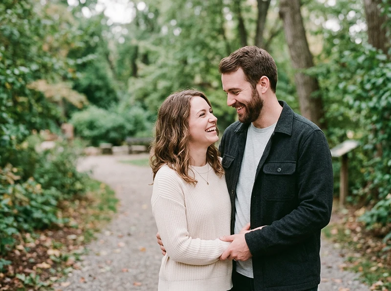 Outdoor couple portrait in open shade edited with Kodak Portra 400 NC Lightroom preset